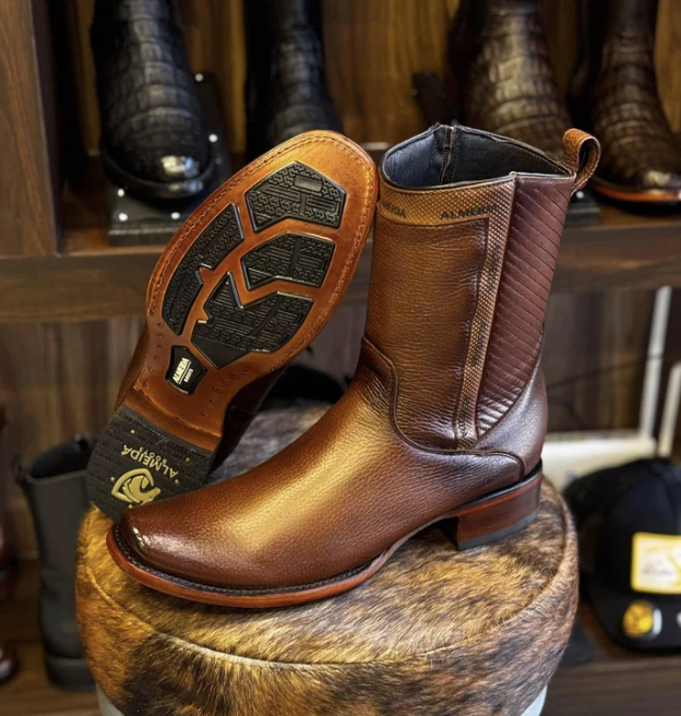 Maverick Genuine Leather Boot Bundle for Men — Field-Ready + Bonus Hat, Belt & Wallet