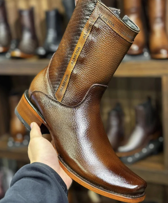 Maverick Genuine Leather Boot Bundle for Men — Field-Ready + Bonus Hat, Belt & Wallet