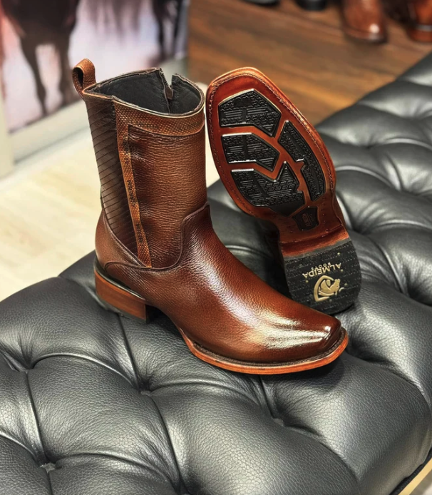 Maverick Genuine Leather Boot Bundle for Men — Field-Ready + Bonus Hat, Belt & Wallet