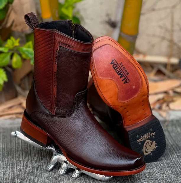 Maverick Genuine Leather Boot Bundle for Men — Field-Ready + Bonus Hat, Belt & Wallet