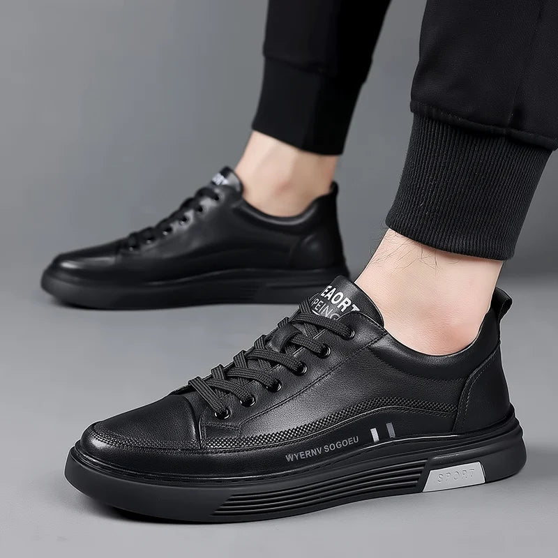 Casual Sport Leather Flats – Genuine Leather + Free Leather Cap
