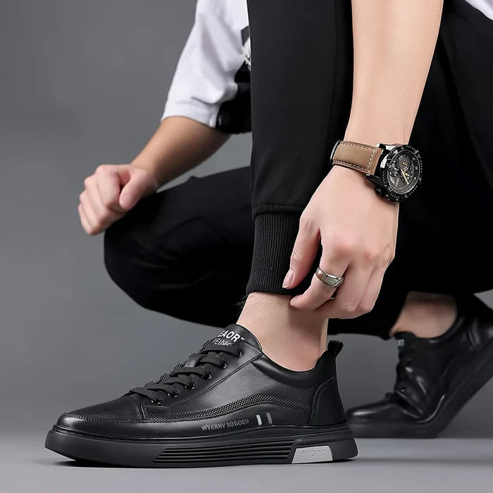 Casual Sport Leather Flats – Genuine Leather + Free Leather Cap